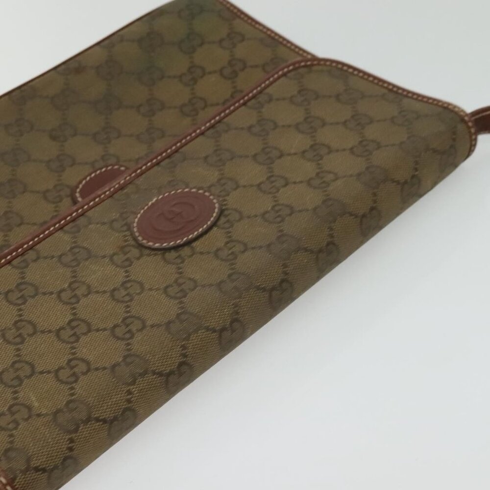 Authentic GUCCI GG Canvas Shoulder Bag Brown Gold 004 49 0195 - Picture 13 of 16